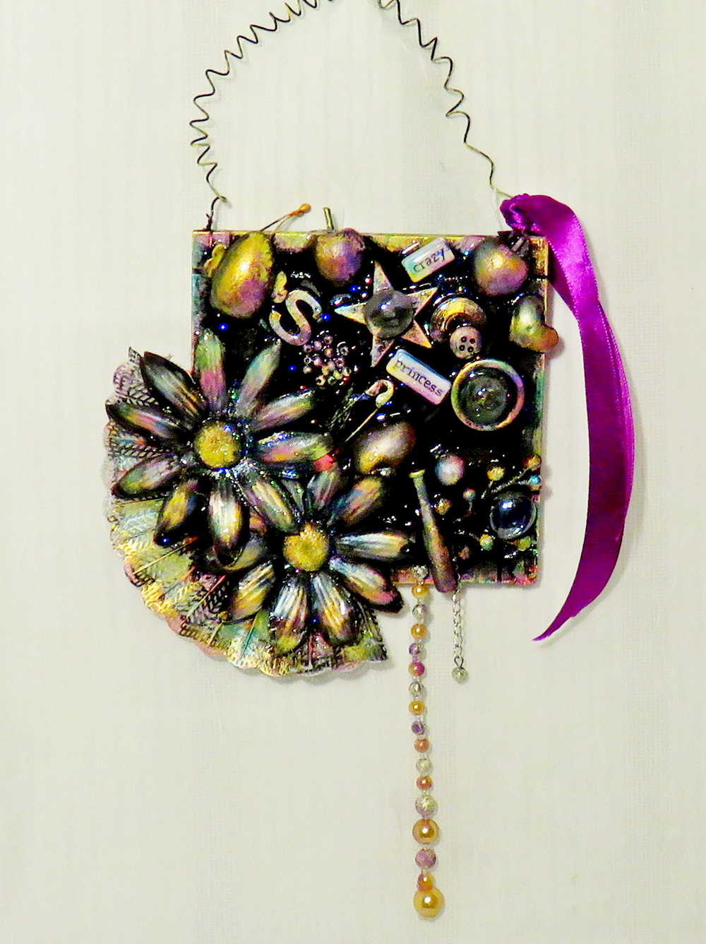 "Crazy Princess" BLACK & PURPLE Hanging Wall Plaque/Decor
