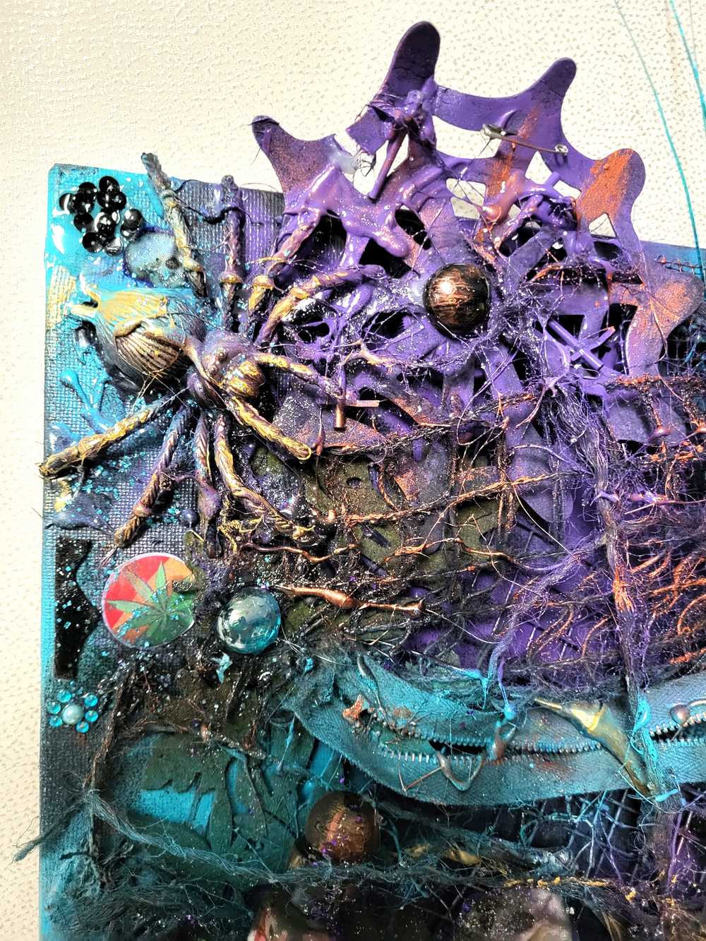 Spider Clock 16 x 20 inch Canvas Art with Giants Spiders and a Clock