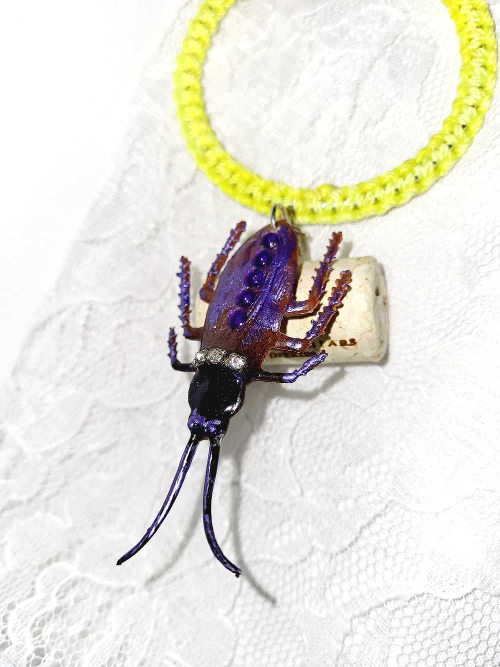Unique & Odd Beetle Braided Yellow Bracelet, Perfect for Halloween, Goth, Punk or Everyday