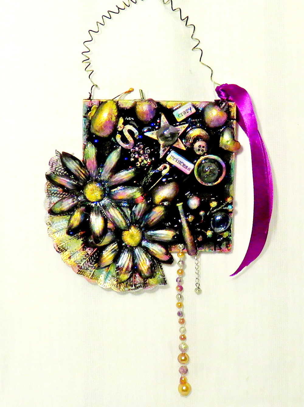 "Crazy Princess" BLACK & PURPLE Hanging Wall Plaque/Decor
