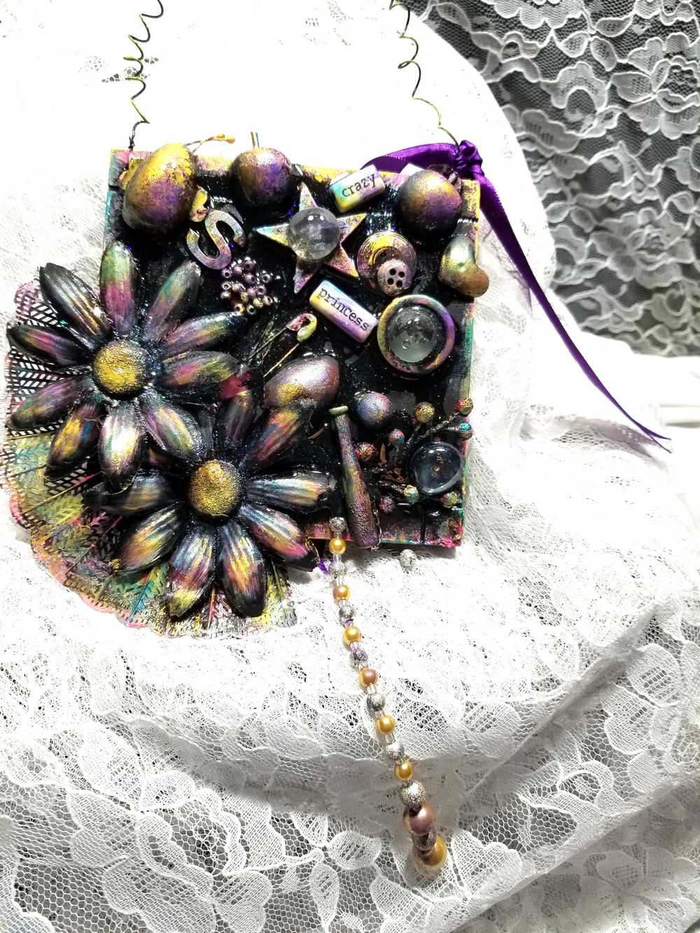 "Crazy Princess" BLACK & PURPLE Hanging Wall Plaque/Decor