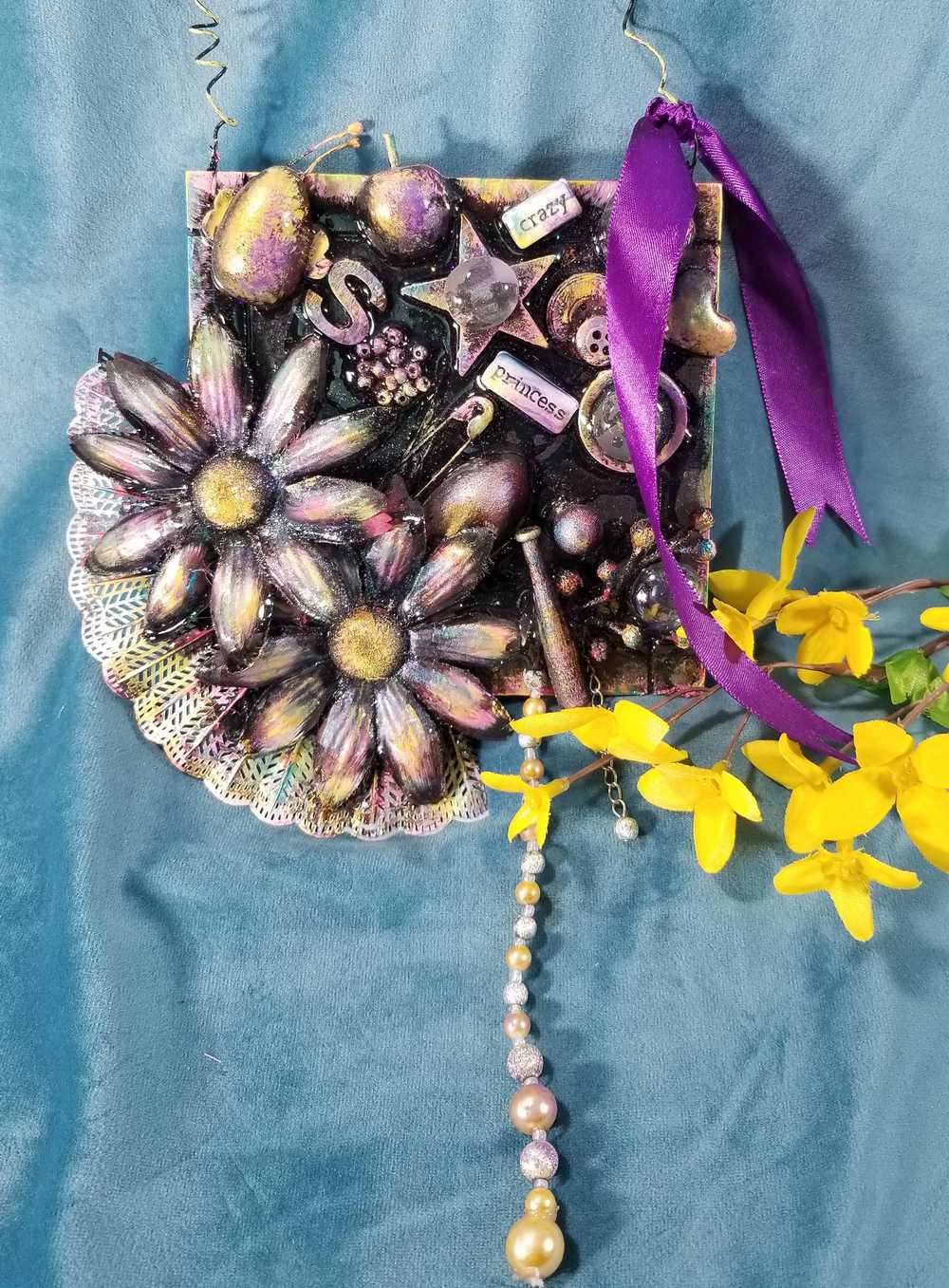 "Crazy Princess" BLACK & PURPLE Hanging Wall Plaque/Decor