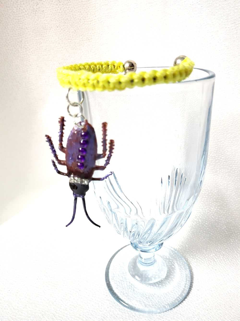 Unique & Odd Beetle Braided Yellow Bracelet, Perfect for Halloween, Goth, Punk or Everyday