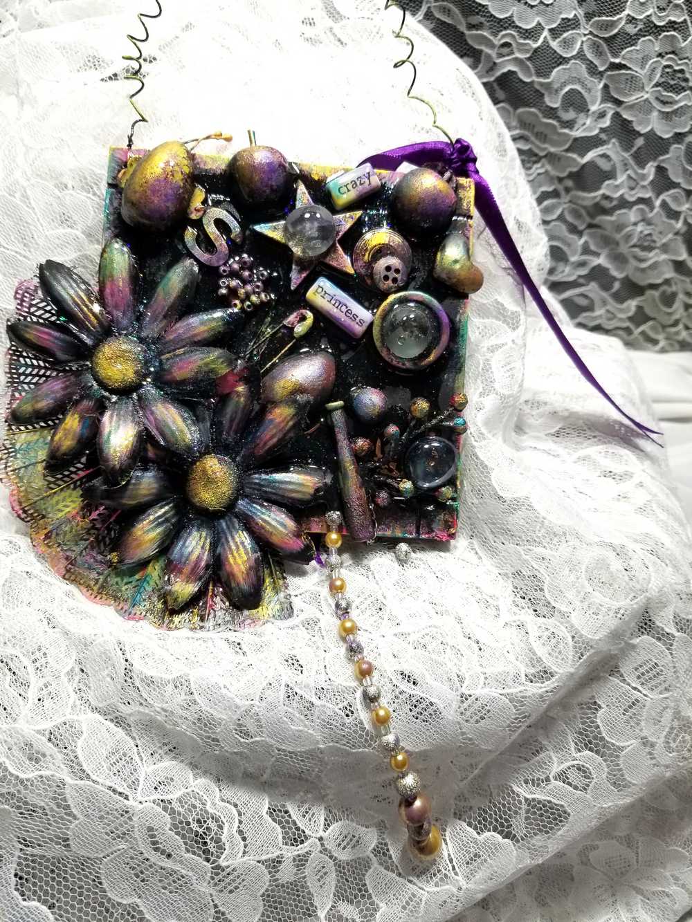 "Crazy Princess" BLACK & PURPLE Hanging Wall Plaque/Decor