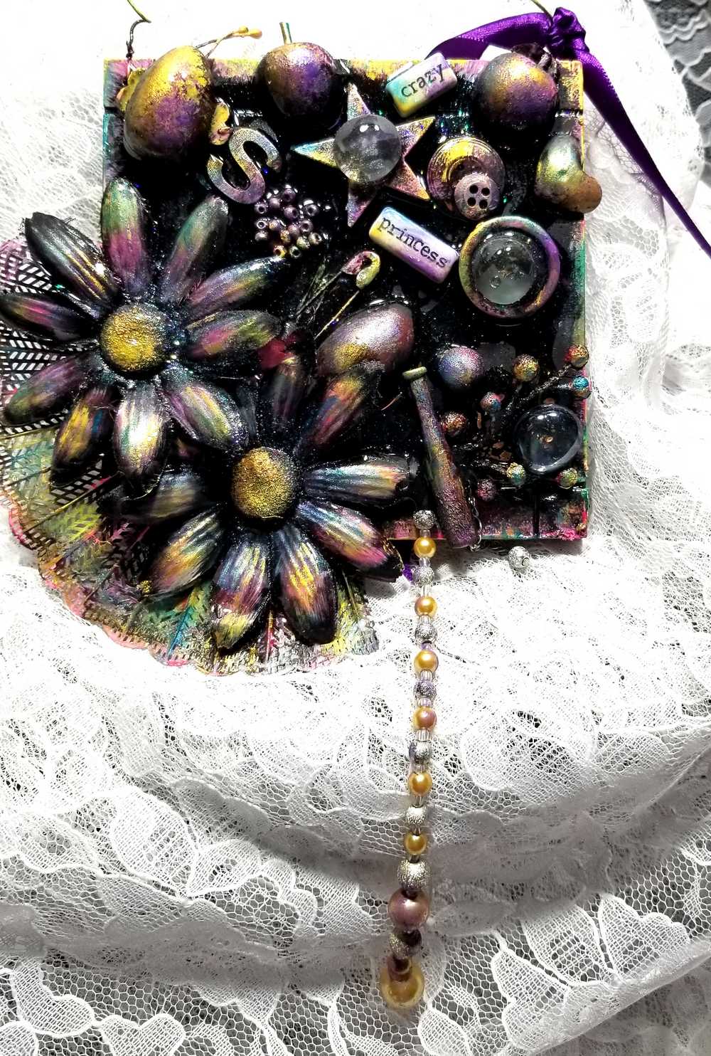 "Crazy Princess" BLACK & PURPLE Hanging Wall Plaque/Decor