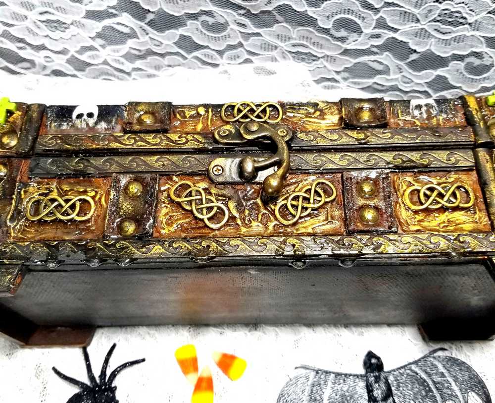Original Recycled Jewelry/Stash Box with Skull Fabric