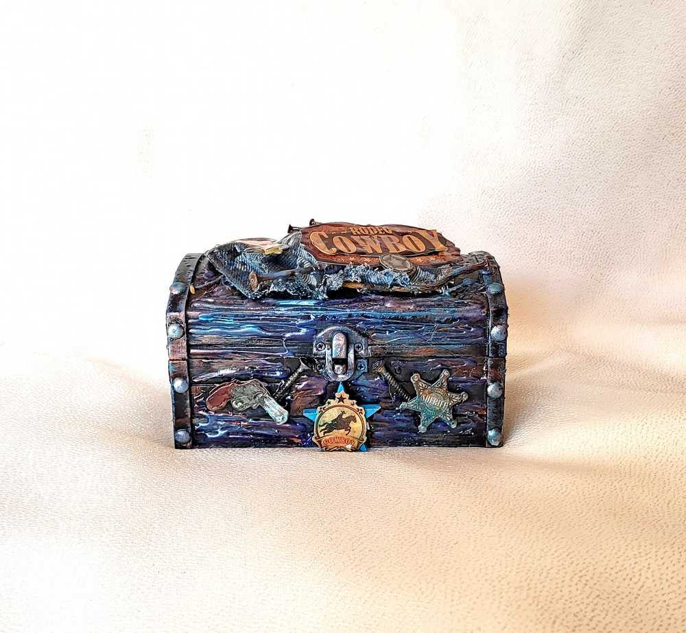 Cowboy Jewelry Box, Trunk, Stash Box, Treasure Trunk