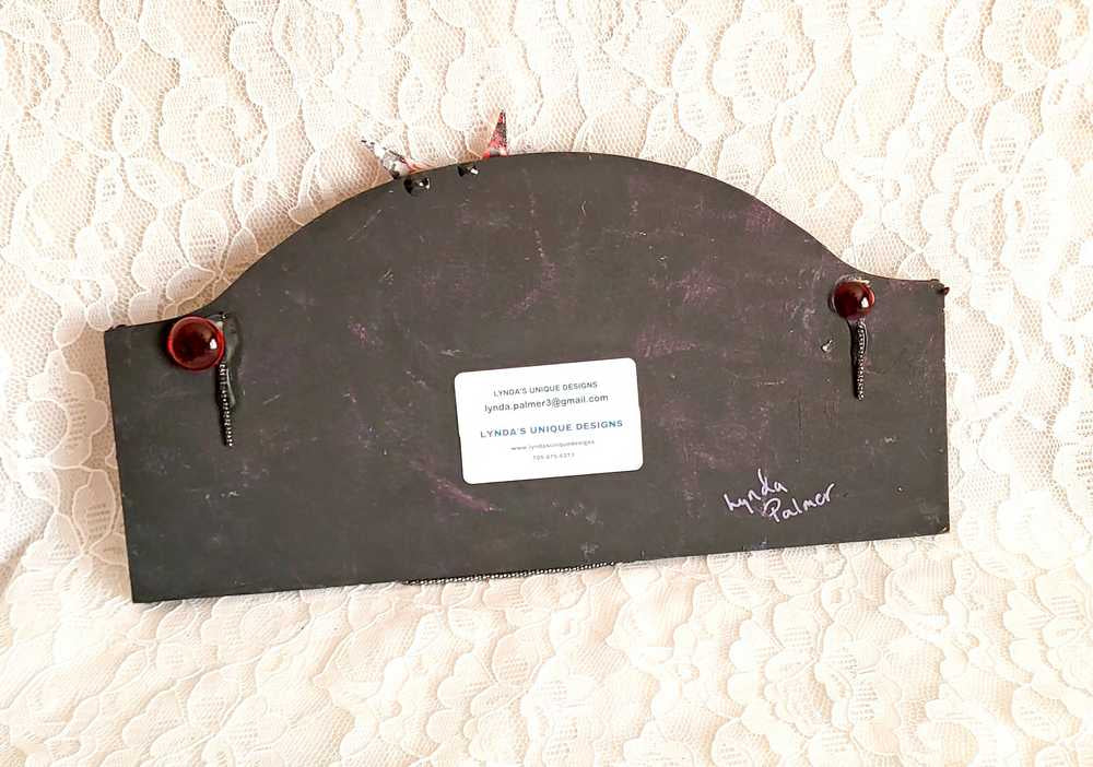 Naughty Lady Bug Wall Hanger with a Red Rose