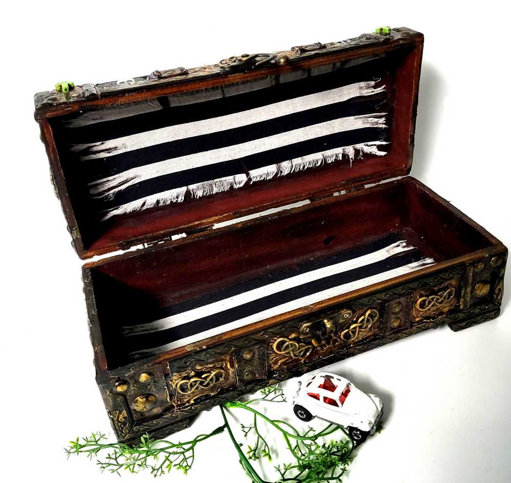 Original Recycled Jewelry/Stash Box with Skull Fabric
