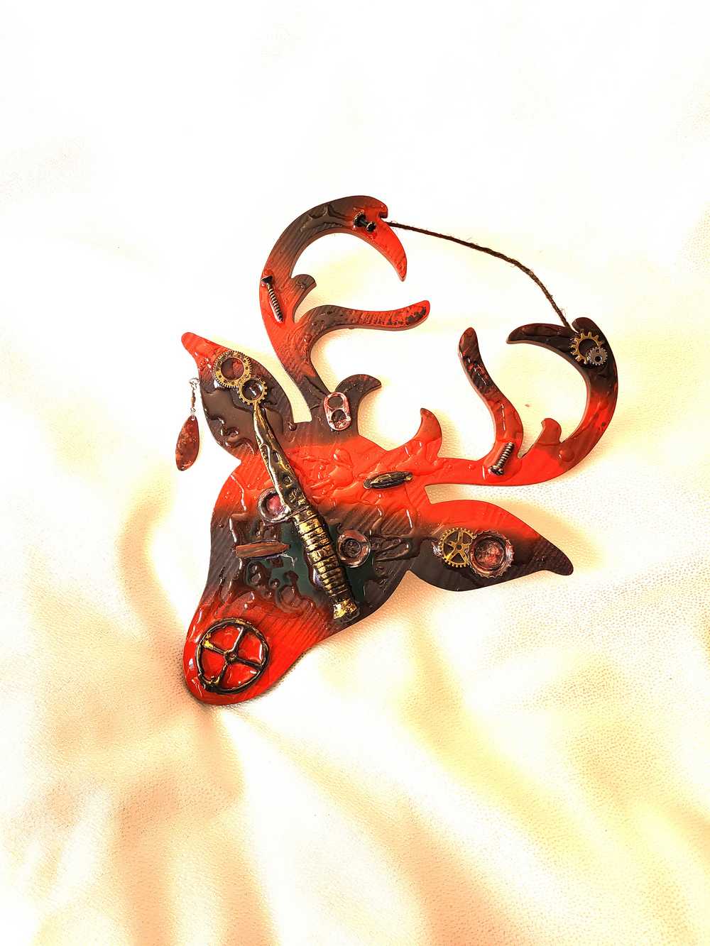 Big Buck Cut Out Wall Plaque in Red and Black