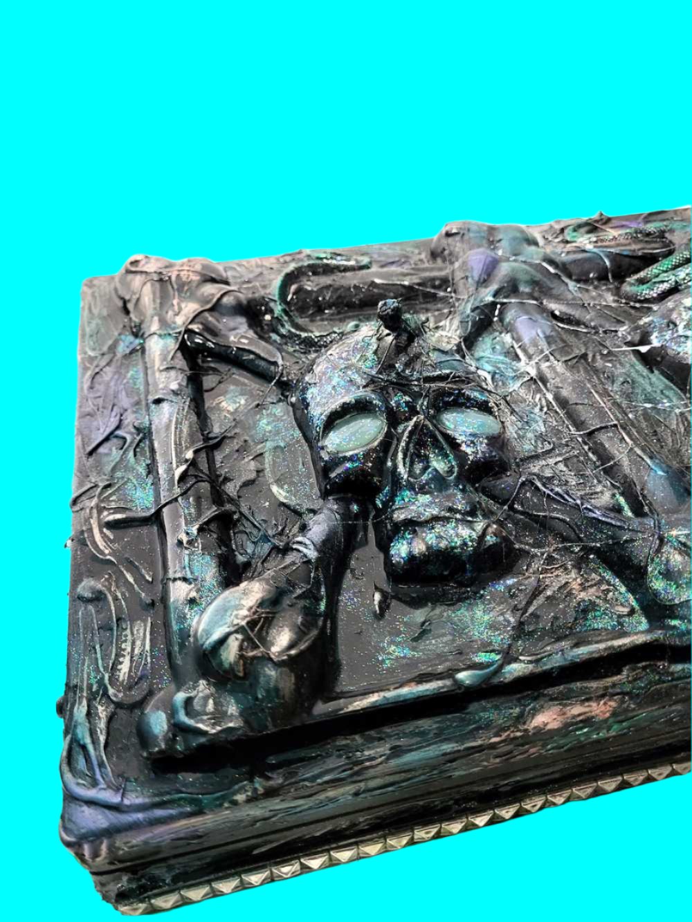 Recycled Creepy Twin Skull Jewelry Box or Stash Box for Men, Women or Teenagers