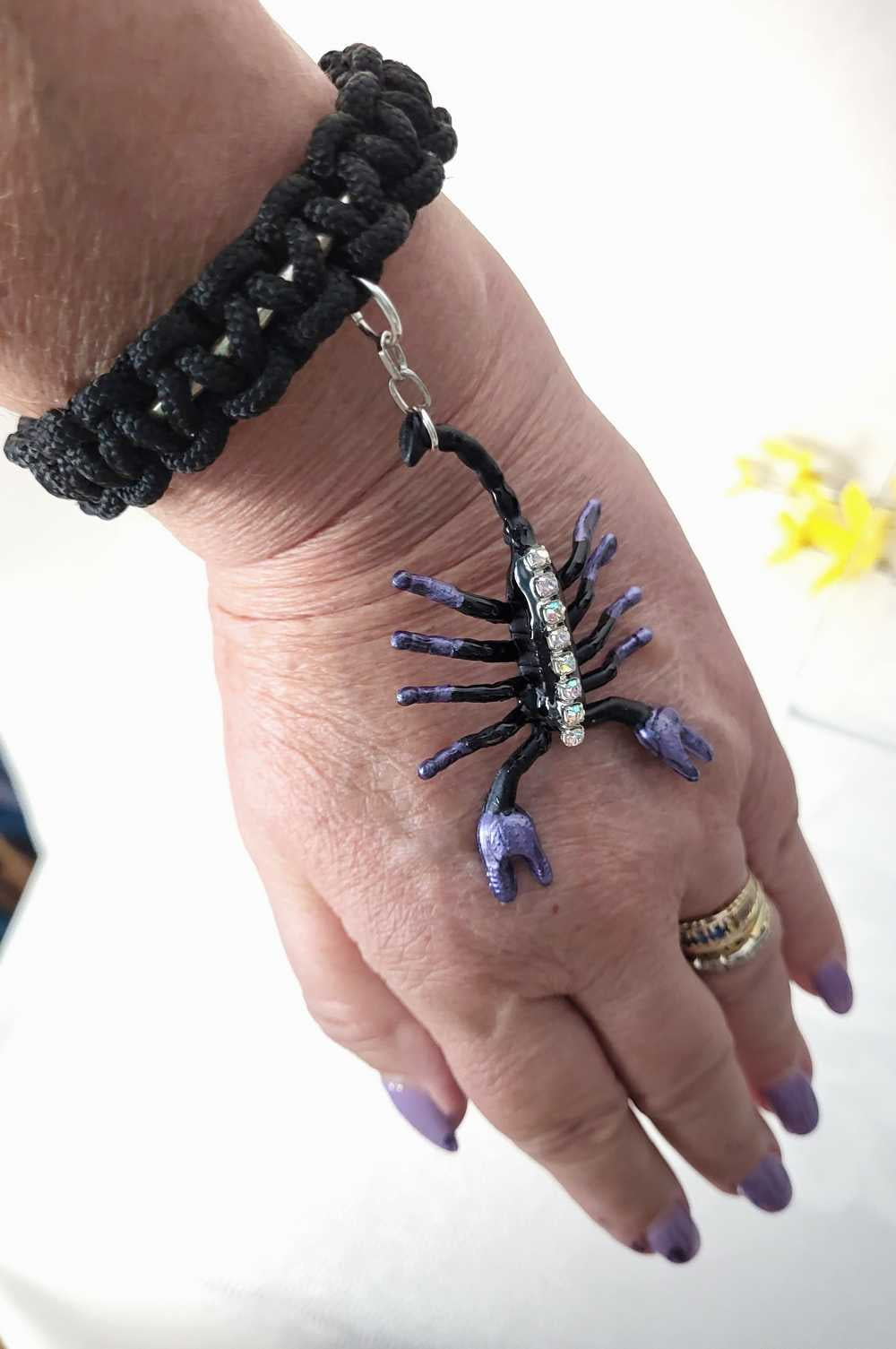 Scorpion Braided Black  Open Bracelet
