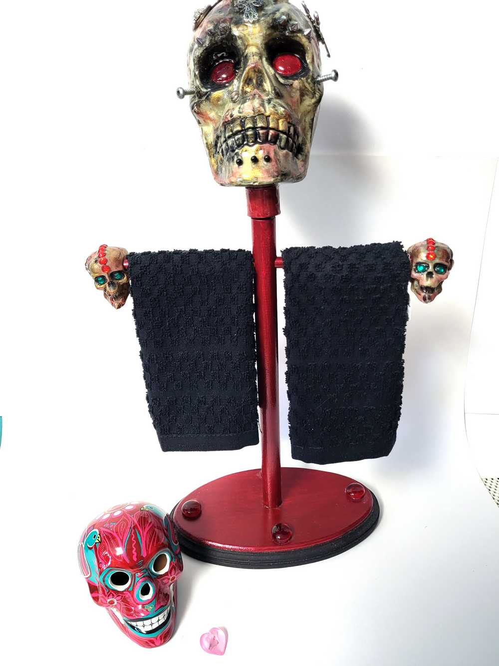 3 Creepy Skull Towel Holder For Bathroom, Kitchen or Other Rooms in Your Home