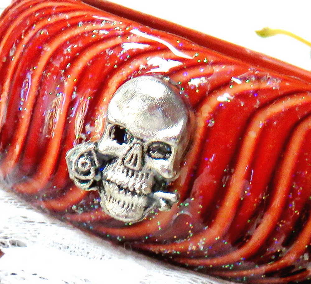 Skull Bangle, Rusty Brown Bracelet
