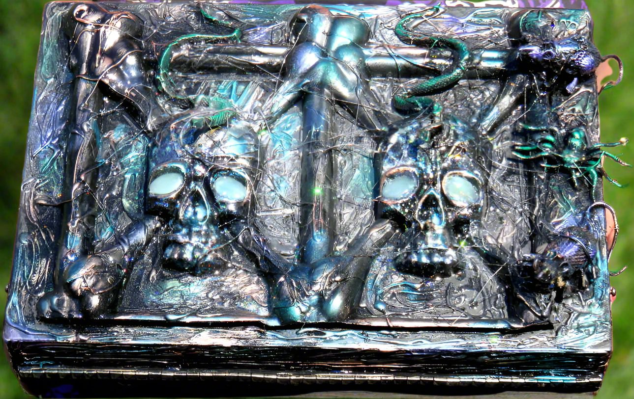 Recycled Creepy Twin Skull Jewelry Box or Stash Box for Men, Women or Teenagers