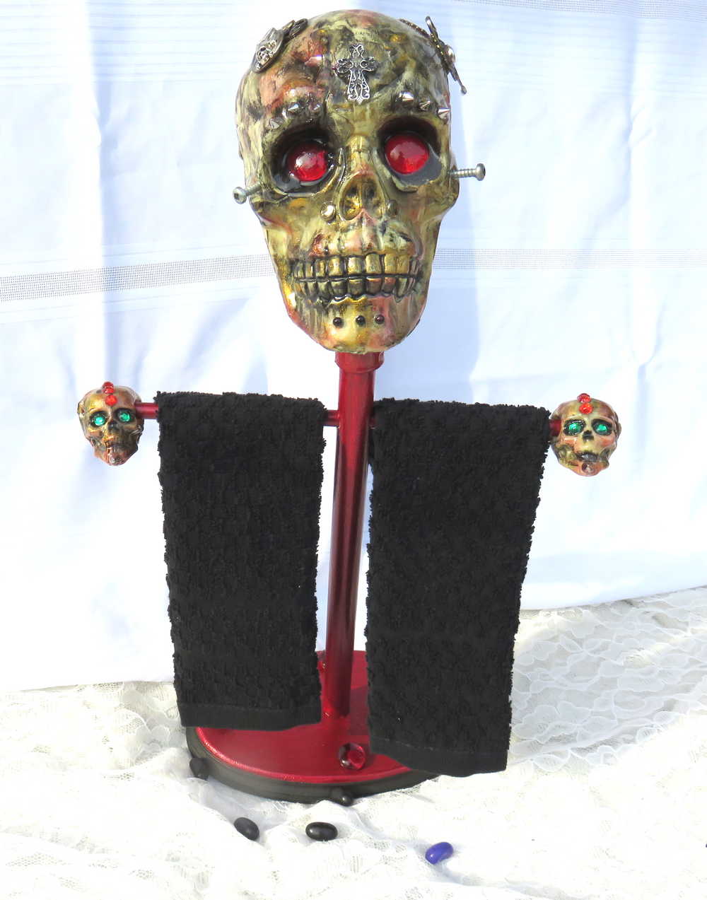 3 Creepy Skull Towel Holder For Bathroom, Kitchen or Other Rooms in Your Home