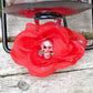 Wall Mounted Battery Candle Holder with Skulls & Red Roses, Glass Bowls Holds Two Battery Candles