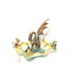 Fire-Breathing Dragon in Antique Glass Dish in a Fierce Fight for Survival