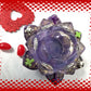 Rose Petal Glass Painted Purple Candle Holder for Battery Operated Candles with Cross & Bone Charms