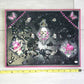 Black Goth Wall Plaque with a Skull with a Sword, Glass and Pink Butterflies