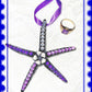 Hanging Decorated Starfish Ornament, Gemstones, Goth Decor, Beach Decoration