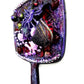 Black Hand Held Mirror with Bones, Roses, a Purple Spider and Her Web