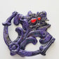 Antique Heavy Metal Door Knocker Painted Deep Purple with Red Studded Gemstone Spider