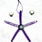 Starfish, Purple with Rhinestones and Gemstones, Seaside Ornaments, Beach Themed Decor