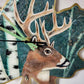 10 Point Buck, Hand Painted, Original Design Deer Clock on Wooden Leaf