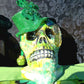 Handmade Resin St. Patrick's Day Skull with Top Hat, Shamrock, Bell & Gold Coins on a Marble Base