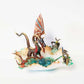 Fire-Breathing Dragon in Antique Glass Dish in a Fierce Fight for Survival