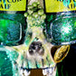 One of a Kind St. Patrick's Skull Decor, Green Beer Goggles, Missing Front Teeth and Shamrocks