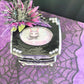 Musical Jewelry Painted Black With Baby Bats, Black & Purple Flower and Silver Spiked Domes