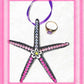 Hanging Decorated Starfish Ornament, Gemstones, Goth Decor, Beach Decoration