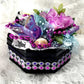 Black Tin Octagon Jewelry, Trinket, Stash Box with Snake Print, Roses and  A Butterfly