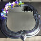 Black Hand Painted Unique Shaped Wall Mirror with Handmade Mushroom Colored Lights, 3 Settings