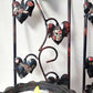 Wall Mounted Battery Candle Holder with Skulls & Red Roses, Glass Bowls Holds Two Battery Candles