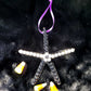 Hanging Decorated Starfish Ornament, Gemstones, Goth Decor, Beach Decoration