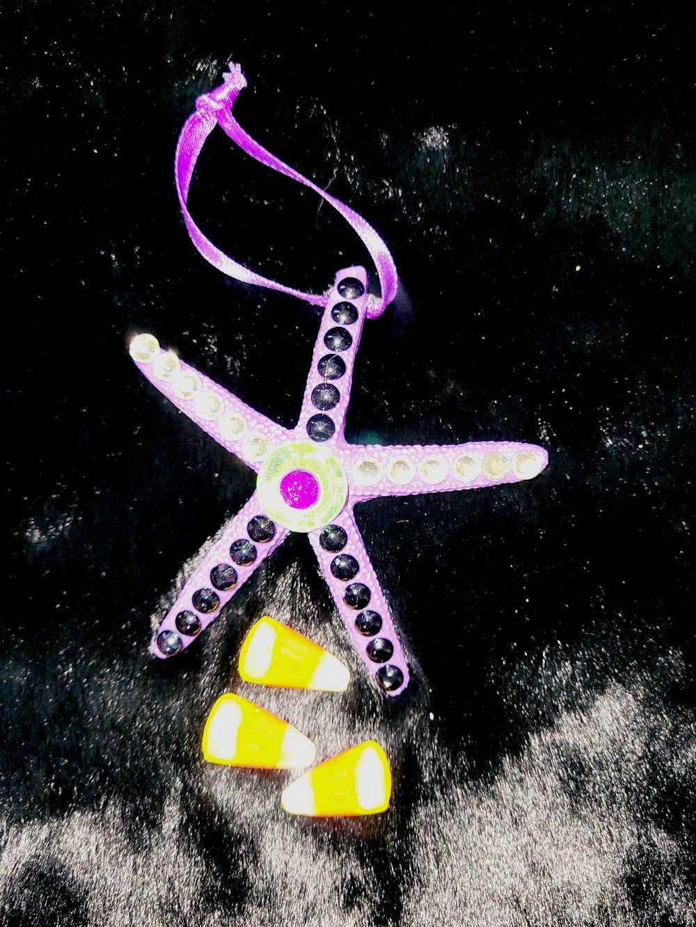 Starfish, Purple with Rhinestones and Gemstones, Seaside Ornaments, Beach Themed Decor