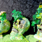 Handmade Resin St. Patrick's Day Skull with Top Hat, Shamrock, Bell & Gold Coins on a Marble Base