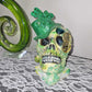 Handmade Resin St. Patrick's Day Skull with Top Hat, Shamrock, Bell & Gold Coins on a Marble Base