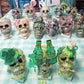 One of a Kind St. Patrick's Skull Decor, Green Beer Goggles, Missing Front Teeth and Shamrocks