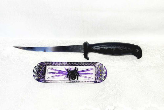 Sweet Little Glass Dish with a Spider and Studs to Hold your Rings, Earrings or other Small Treasures