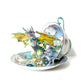 Fighting Dragons in a Vintage Teacup and Saucer Encased in Resin