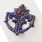 Antique Heavy Metal Door Knocker Painted Deep Purple with Red Studded Gemstone Spider