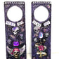 "Stay Out" Door Knob Signs with Skulls, a Dagger, a Rose and a Heart in Black & Purple