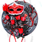 Black Round Wall Plaque with Red Mask, Maskuerade Ball, Phanthom of the Oprea, Masquerade Ball