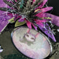 Musical Jewelry Painted Black With Baby Bats, Black & Purple Flower and Silver Spiked Domes