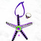 Starfish, Purple with Rhinestones and Gemstones, Seaside Ornaments, Beach Themed Decor