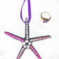 Hanging Decorated Starfish Ornament, Gemstones, Goth Decor, Beach Decoration